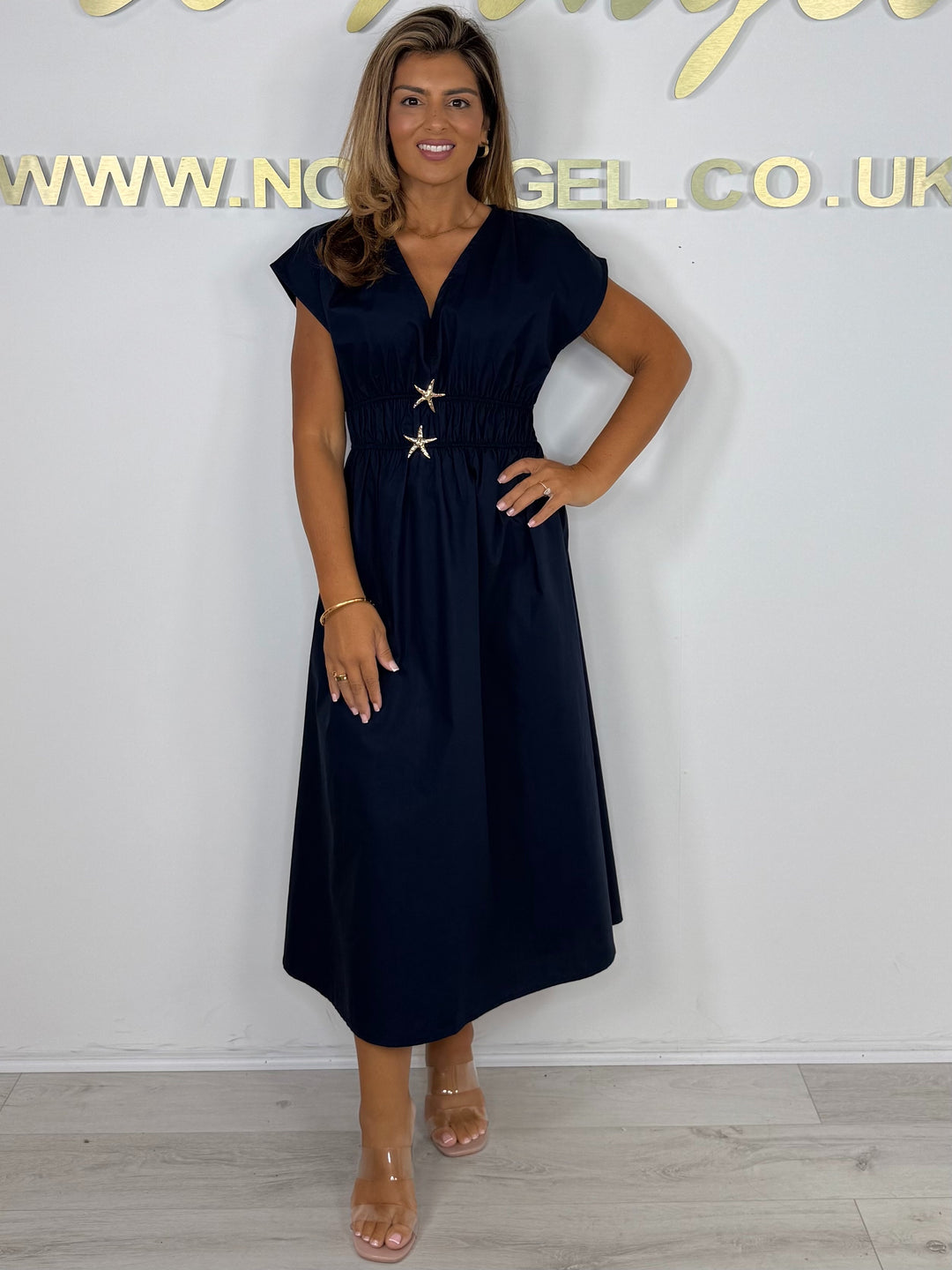 Double Star Cap Sleeve Midi Dress (5 Colours)