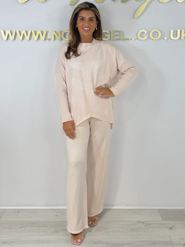 Soft Knit Cable Design Jumper & Wide Leg Trouser Co-ord (6 Colours)