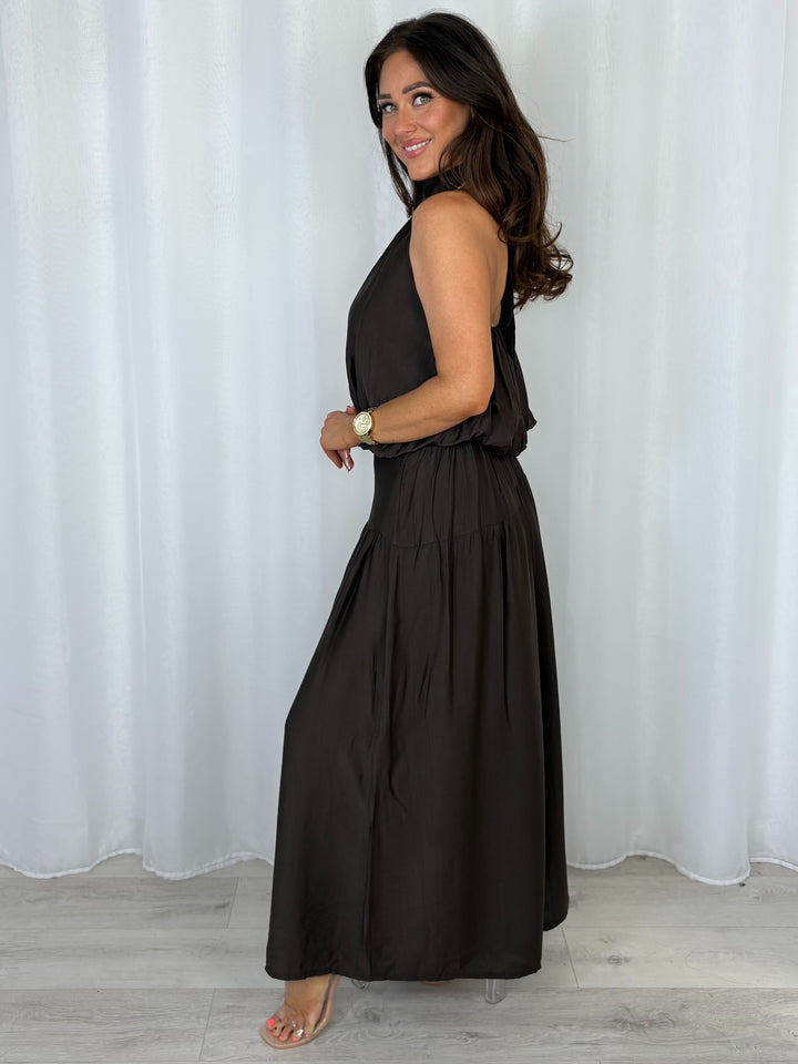 Halter Neck Balloon Style Top And Maxi Skirt Co-Ord (5 Colours)