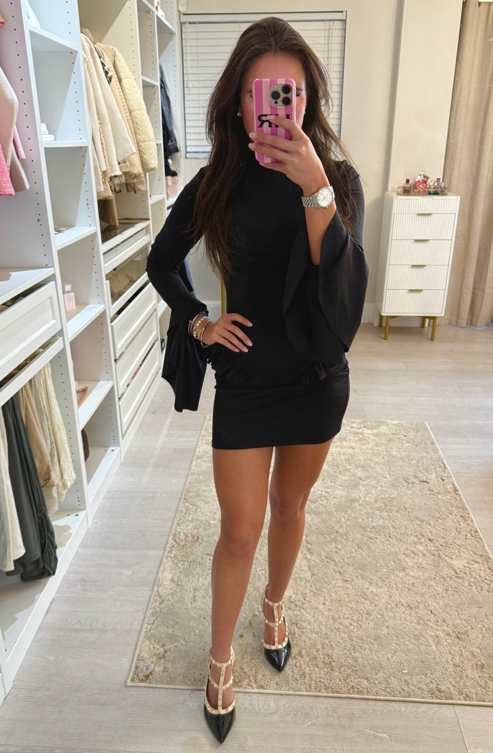 Long Sleeve Frill Mini Dress (2 Colours)