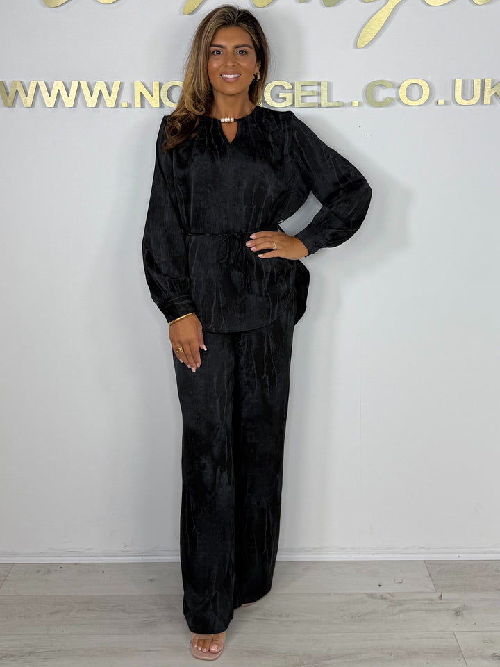 Marble Effect Shell Keyhole  Detail Shirt & Trouser Co-ord (3 Colours)