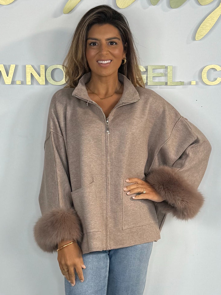 Flat Knit Zip Up Faux Cuff Trim Cardigan (6 Colours)