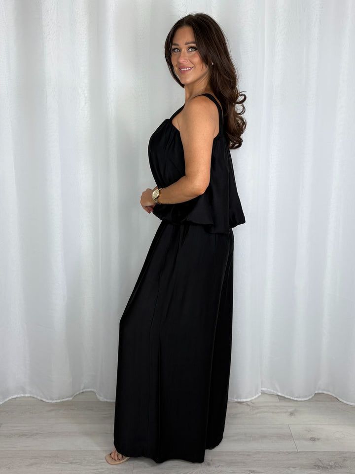 Balloon Style Thick Strap Top And Pleated Trouser Co-Ord (10 Colours)