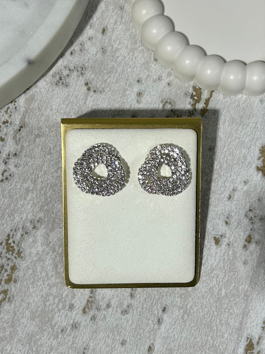 Interlock Circle Diamante Stud Earrings (2 Colours)