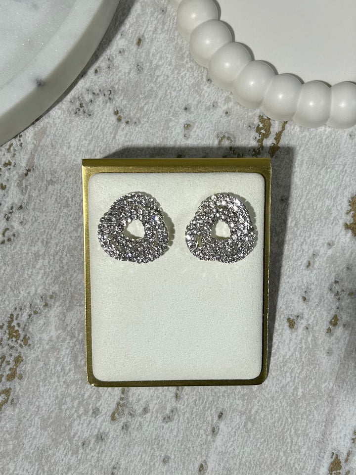 Interlock Circle Diamante Stud Earrings (2 Colours)