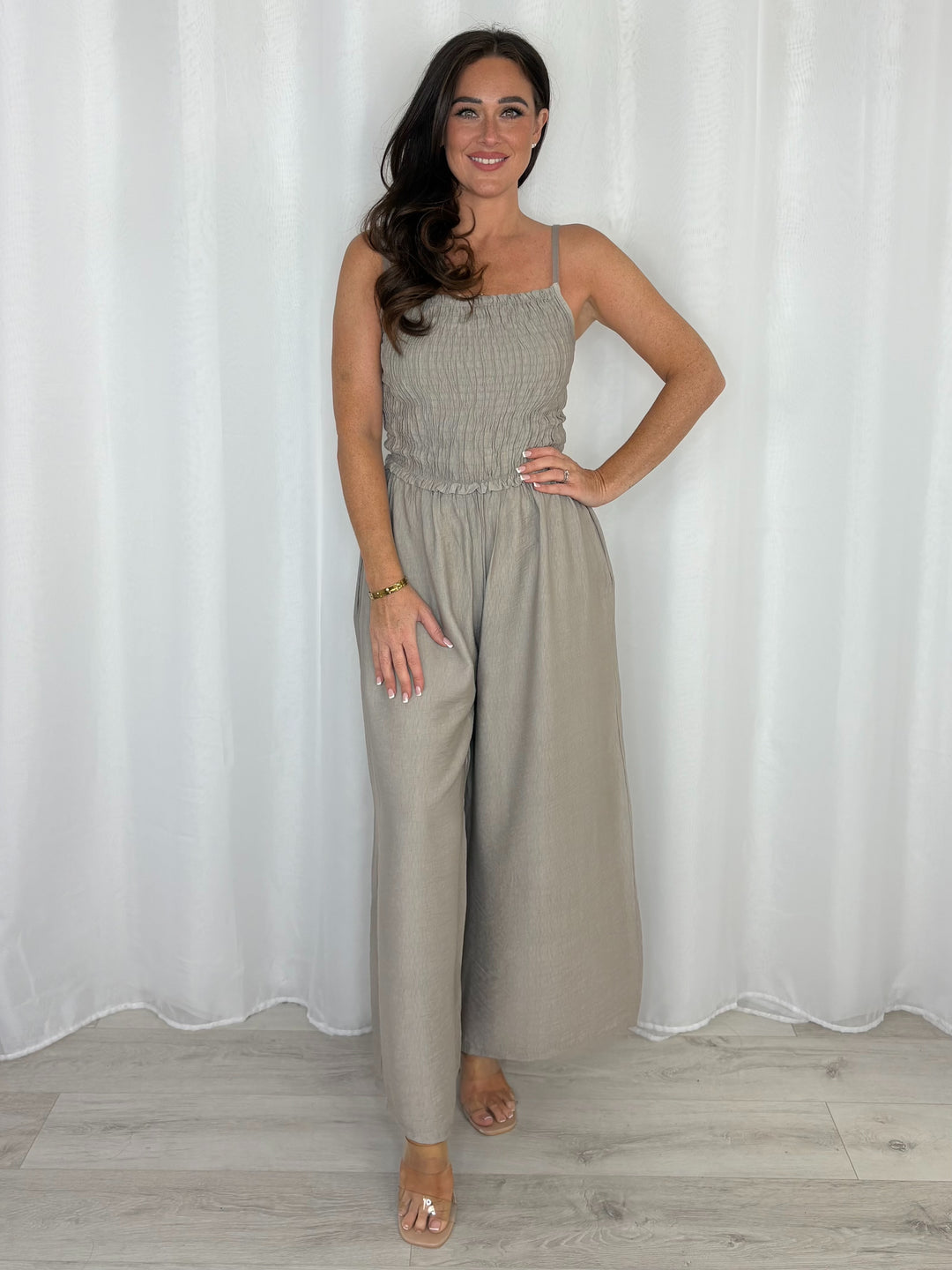 Smocked Wide Leg Jumpsuit (4 Colours)