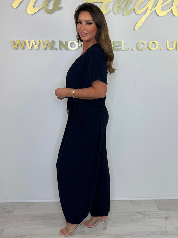 Tie Waist V-Neck Oversize Jumpsuit (8 Colours)