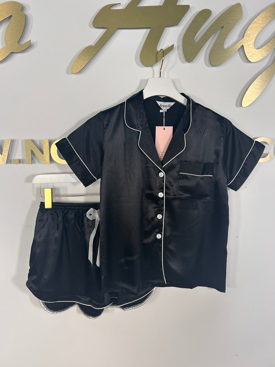 Satin Short Sleeve Pajama Set (3 Colours)