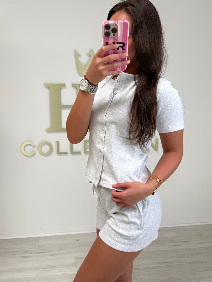 Ribbed Button UP Shorts Co-ord (3 Colours)