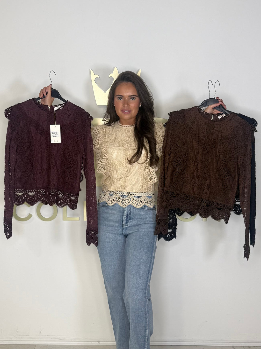 Floral Lace Long Sleeve Top (4 Colours)