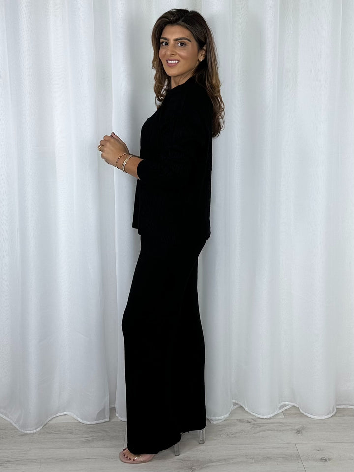 Cable Design Soft Knit Trouser Co-Ord (5 Colours)