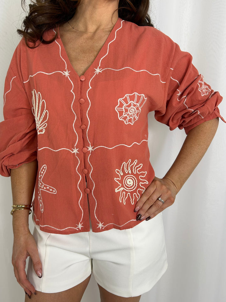 Terracotta Beach Shell Shirt