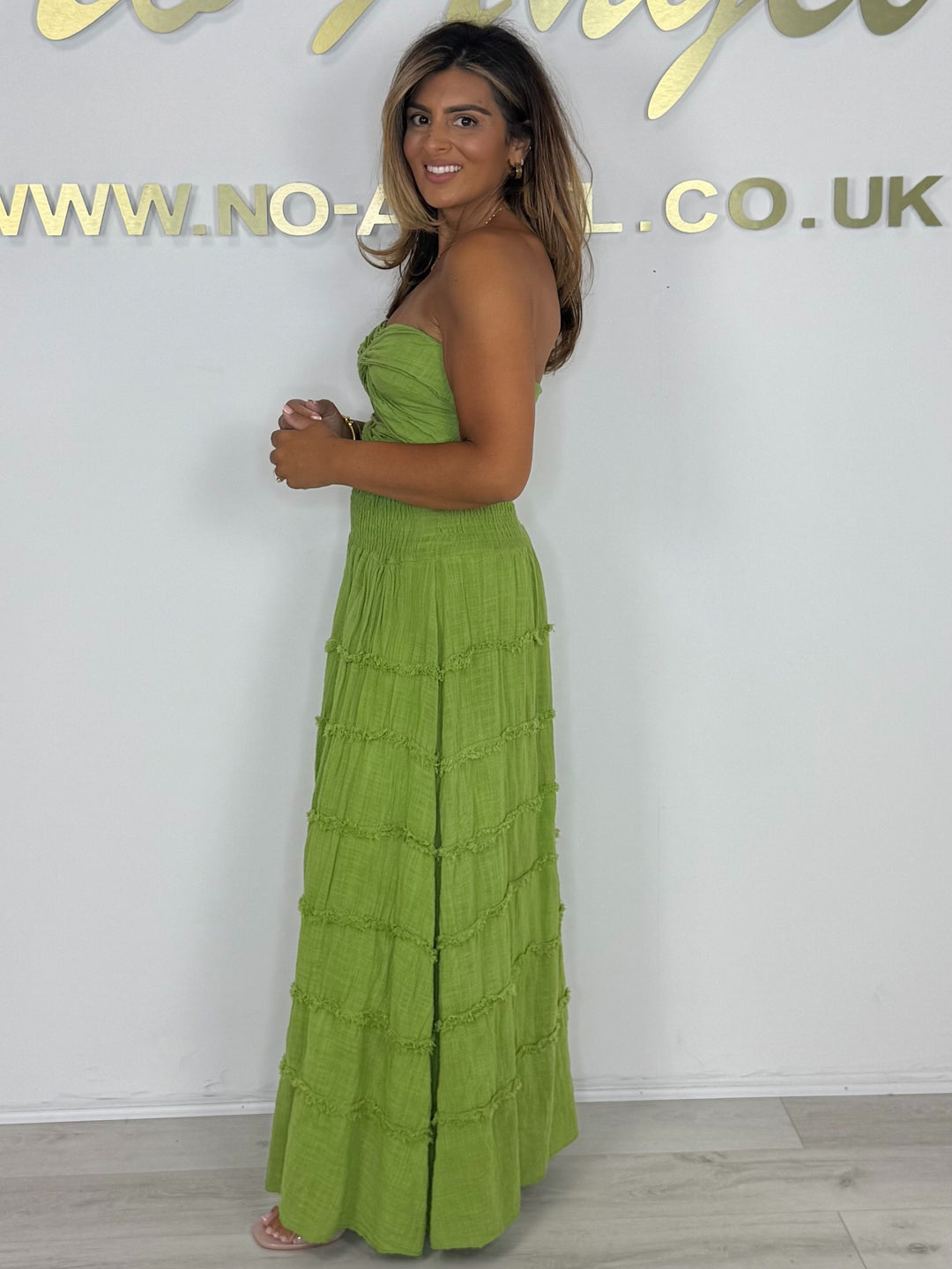 Knot Front Detail Raw Edge Detail Maxi Dress (5 Colours)