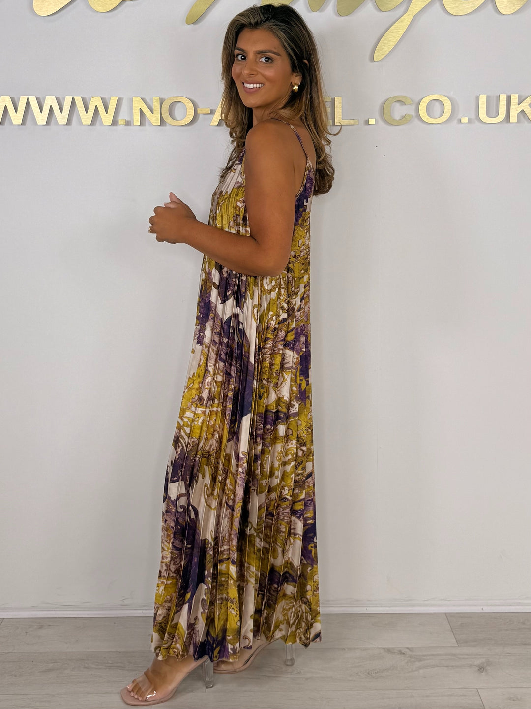 Pleated Paisley Print Spaghetti Strap Maxi Dress (3 Colours)