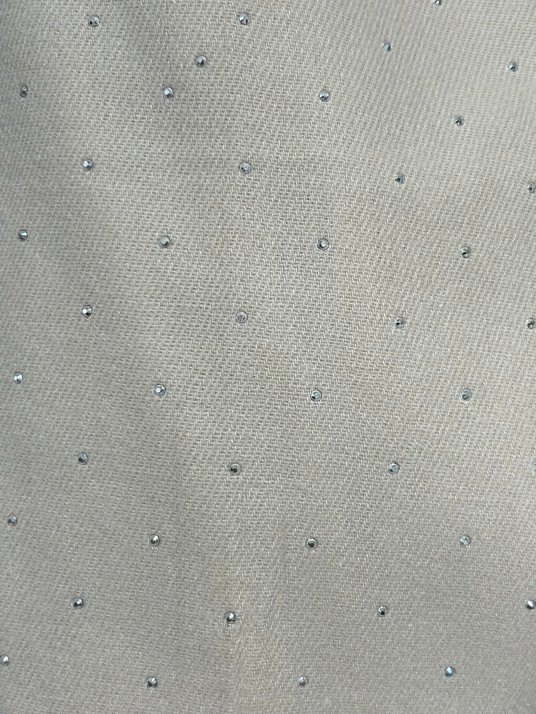 Cream Scattered Stud Frayed Edge Scarf