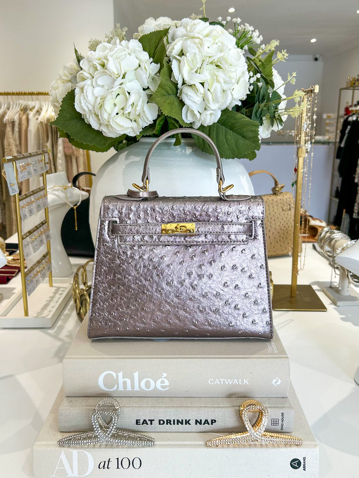 Buckle Front Textured Gold Hardware Handbag (3 Colours)