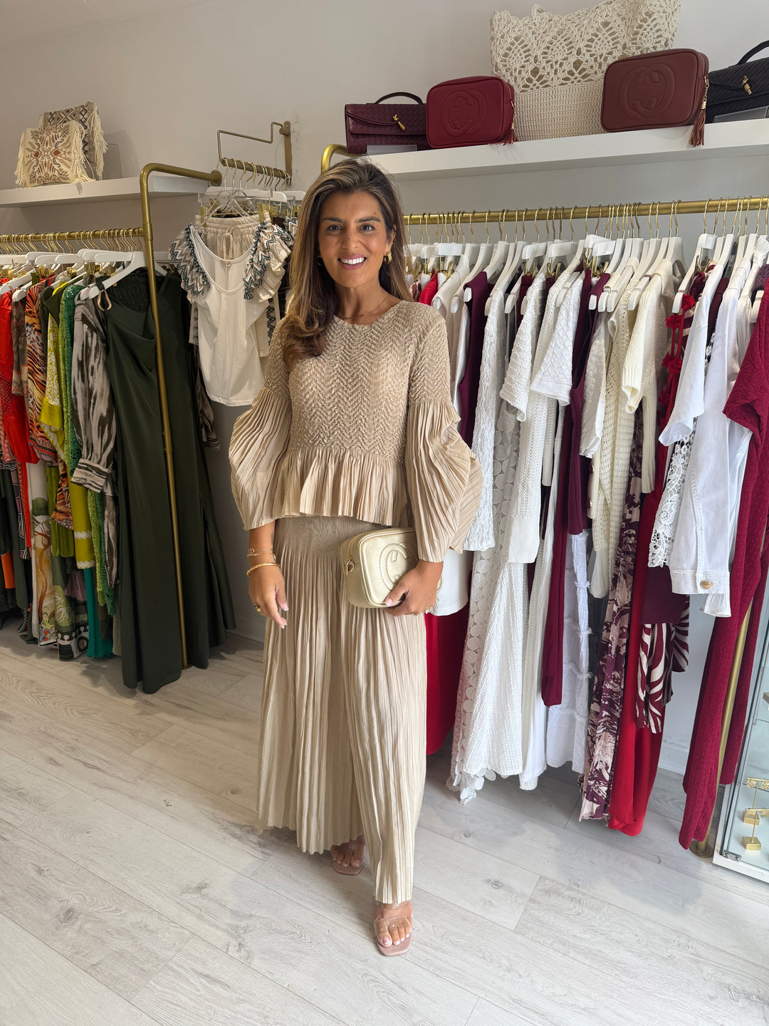 Round Neckline Bell Sleeve Top & Trouser Co-Ord (2 Colours)