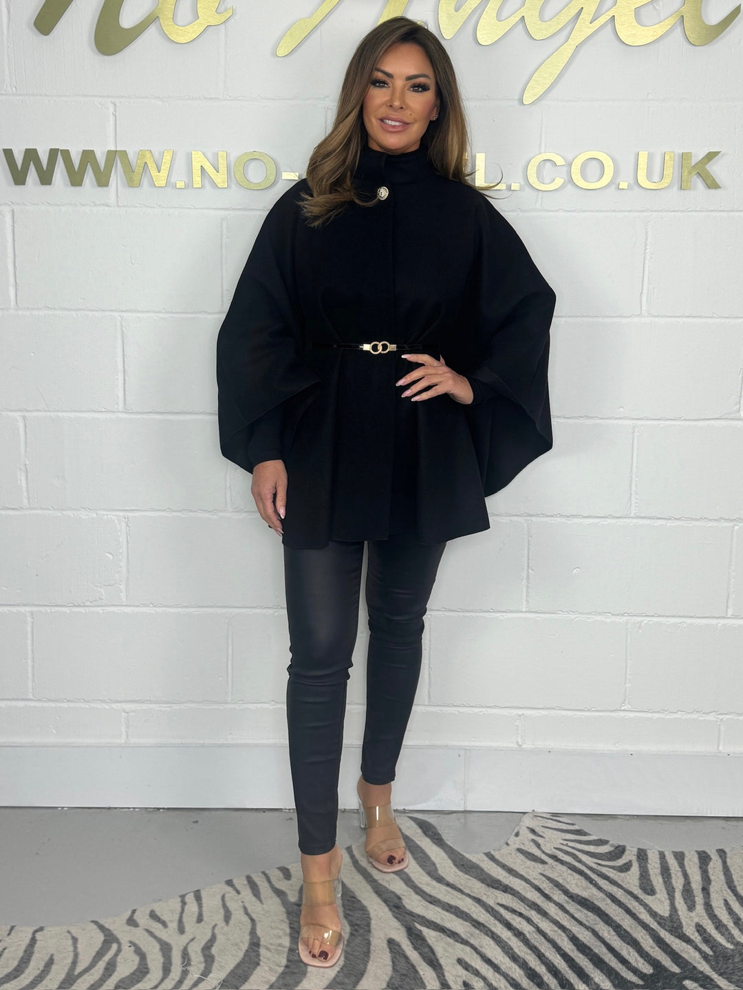 Gold Button Belted Cape (8 Colours)