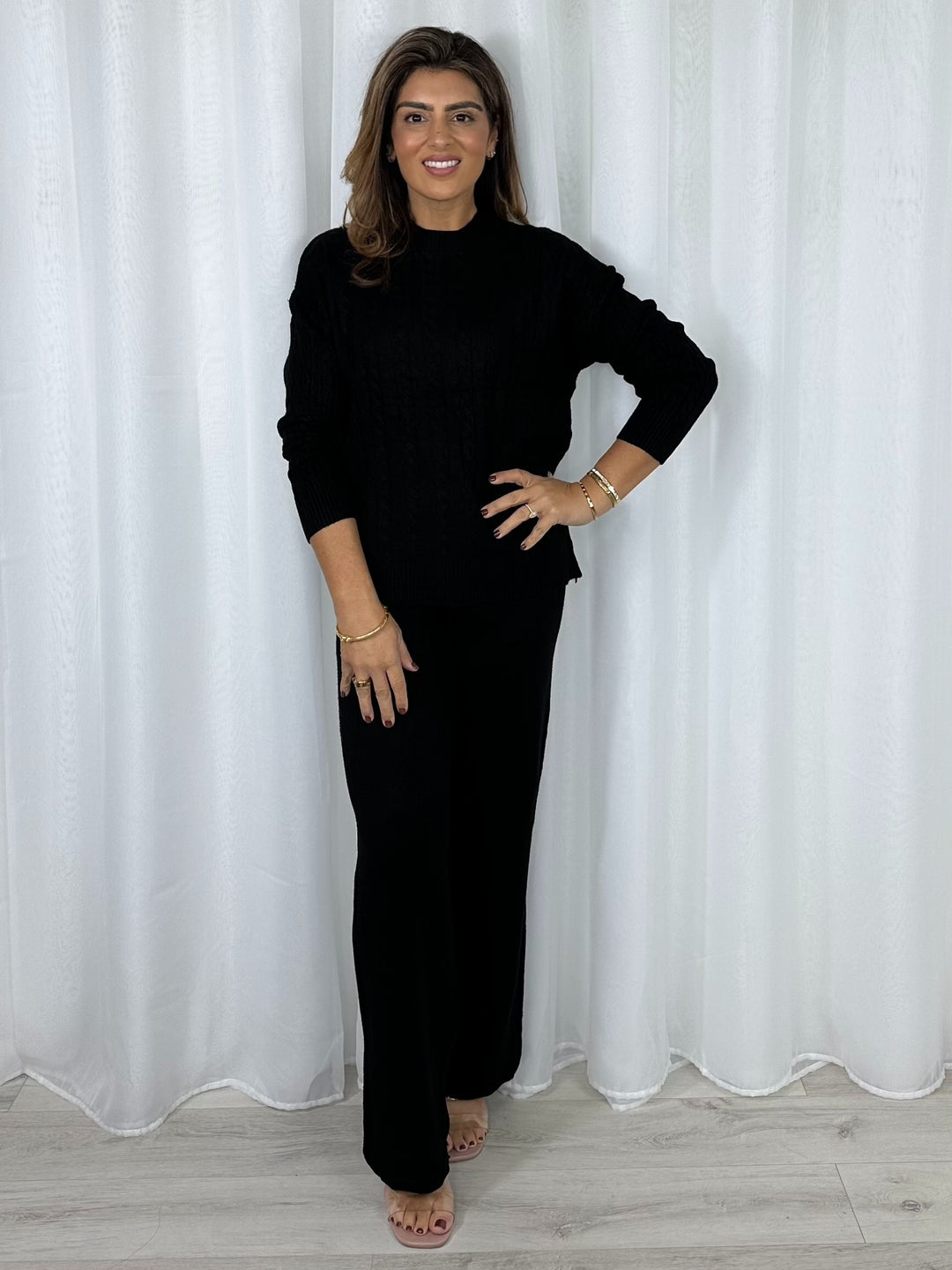 Cable Design Soft Knit Trouser Co-Ord (5 Colours)