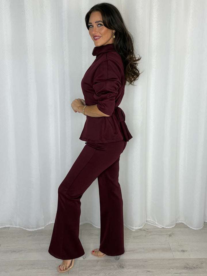 High Neck Jacket With Flare Trouser Co-Ord (5 Colours)