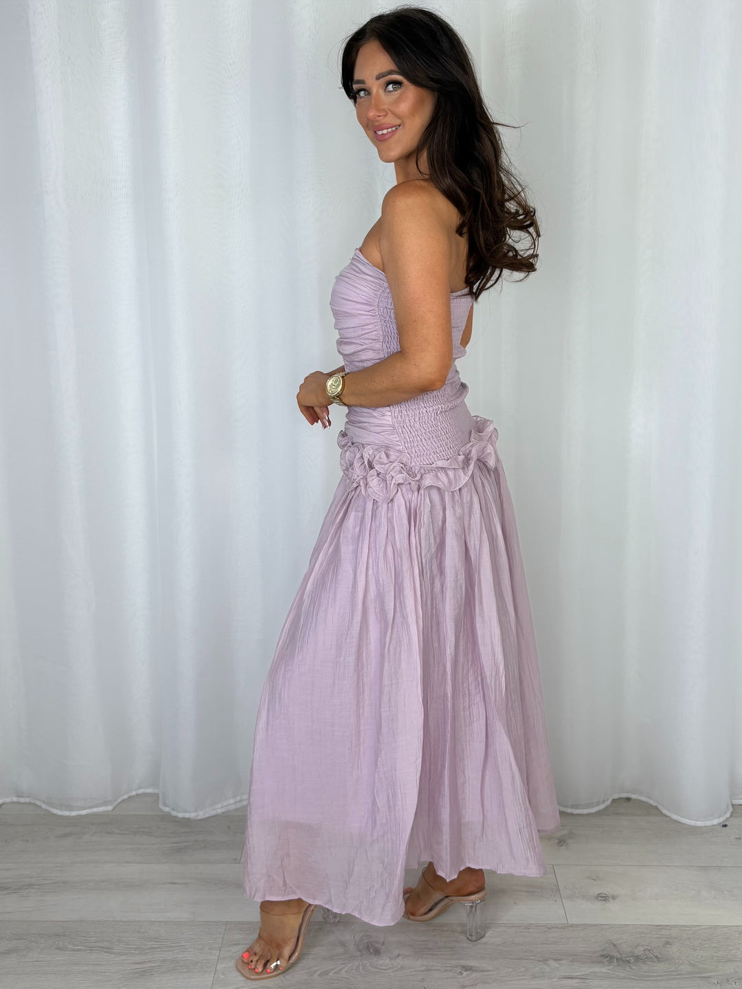Ruched Top Detail Floaty Maxi Dress (2 Colours)