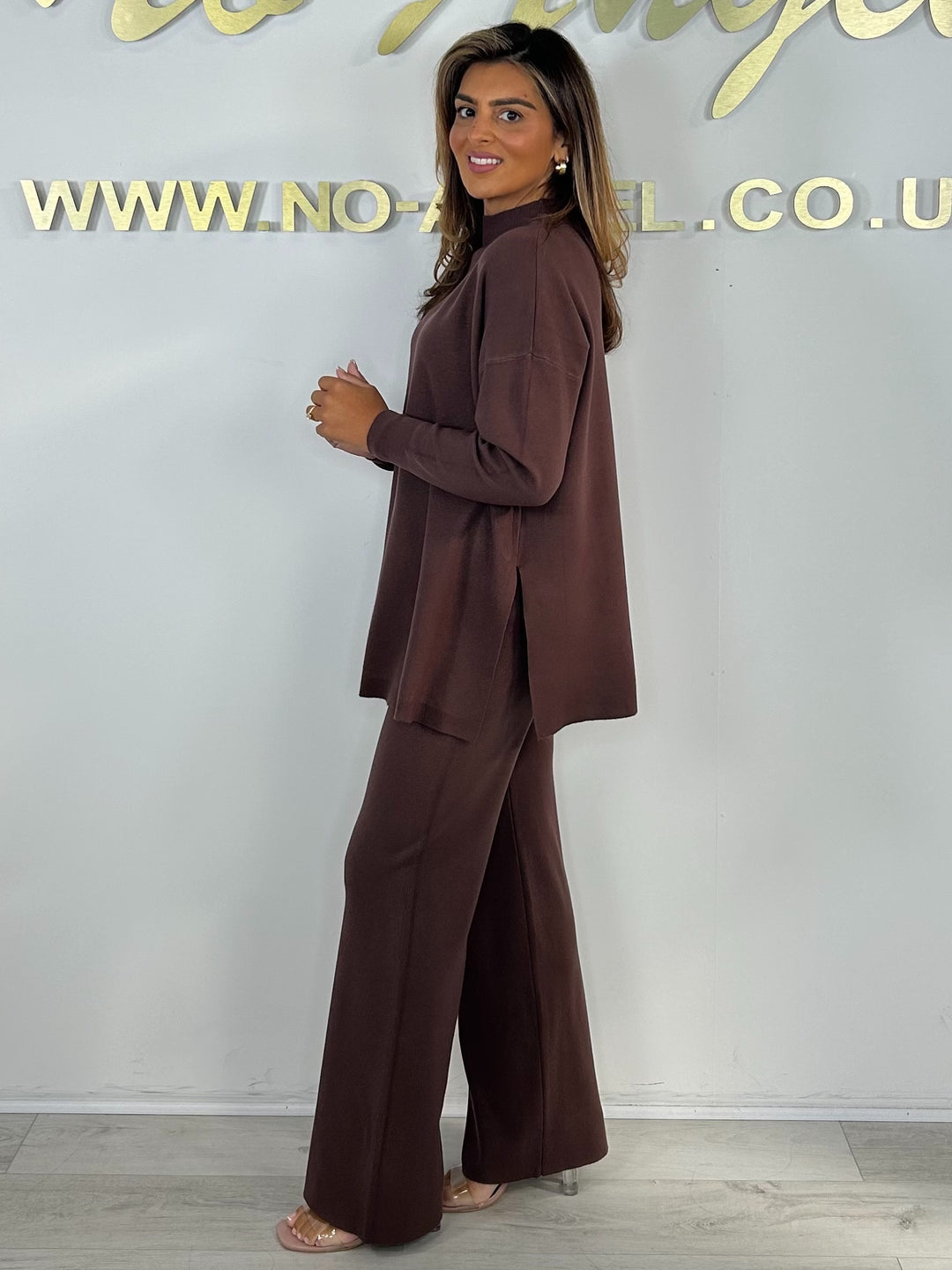 Soft Knit High Neck Side Split Jumper & Trouser Co-Ord (4 Colours)