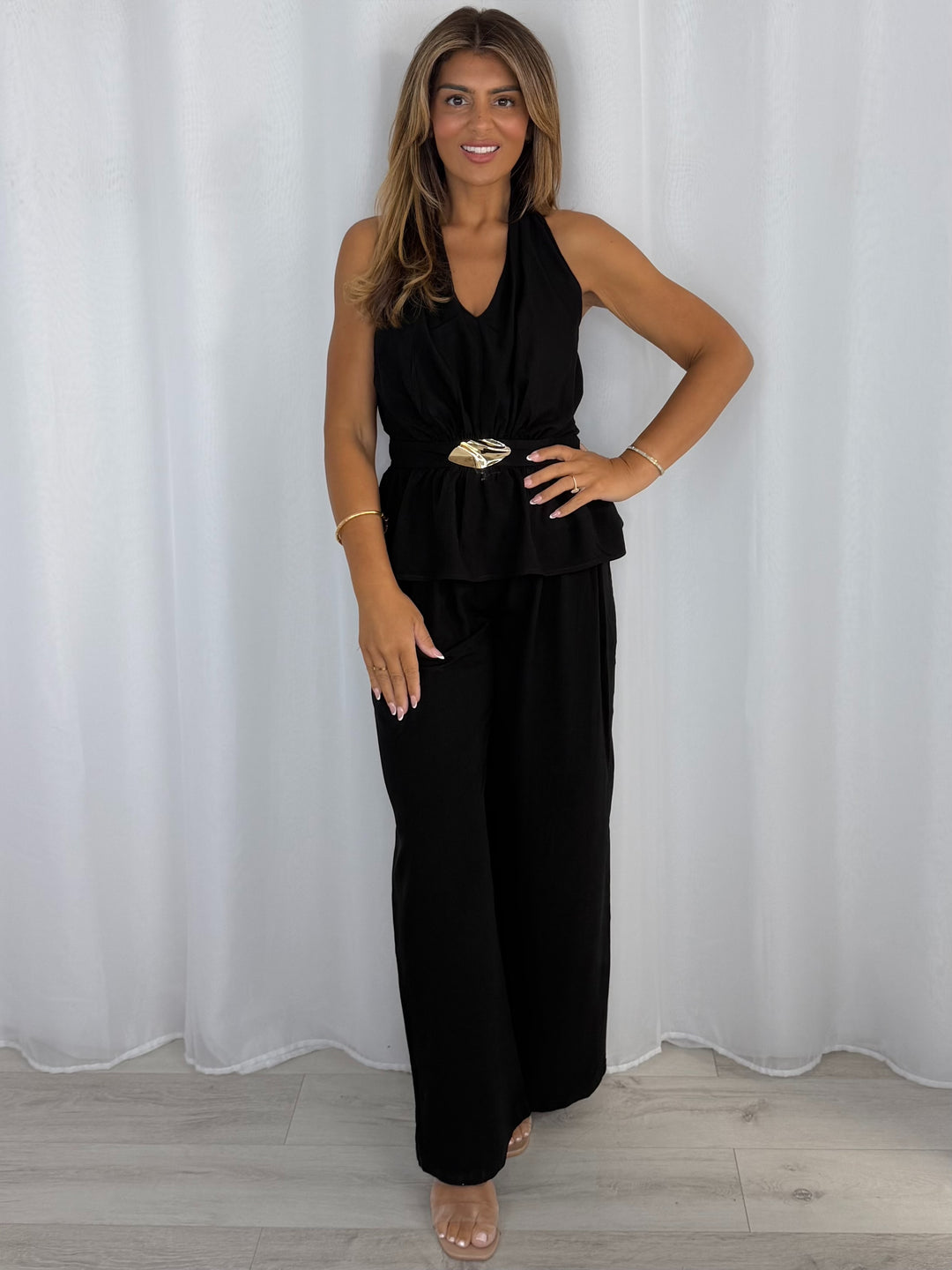 Gold Broach Halter Neck Co-Ord (6 Colours)
