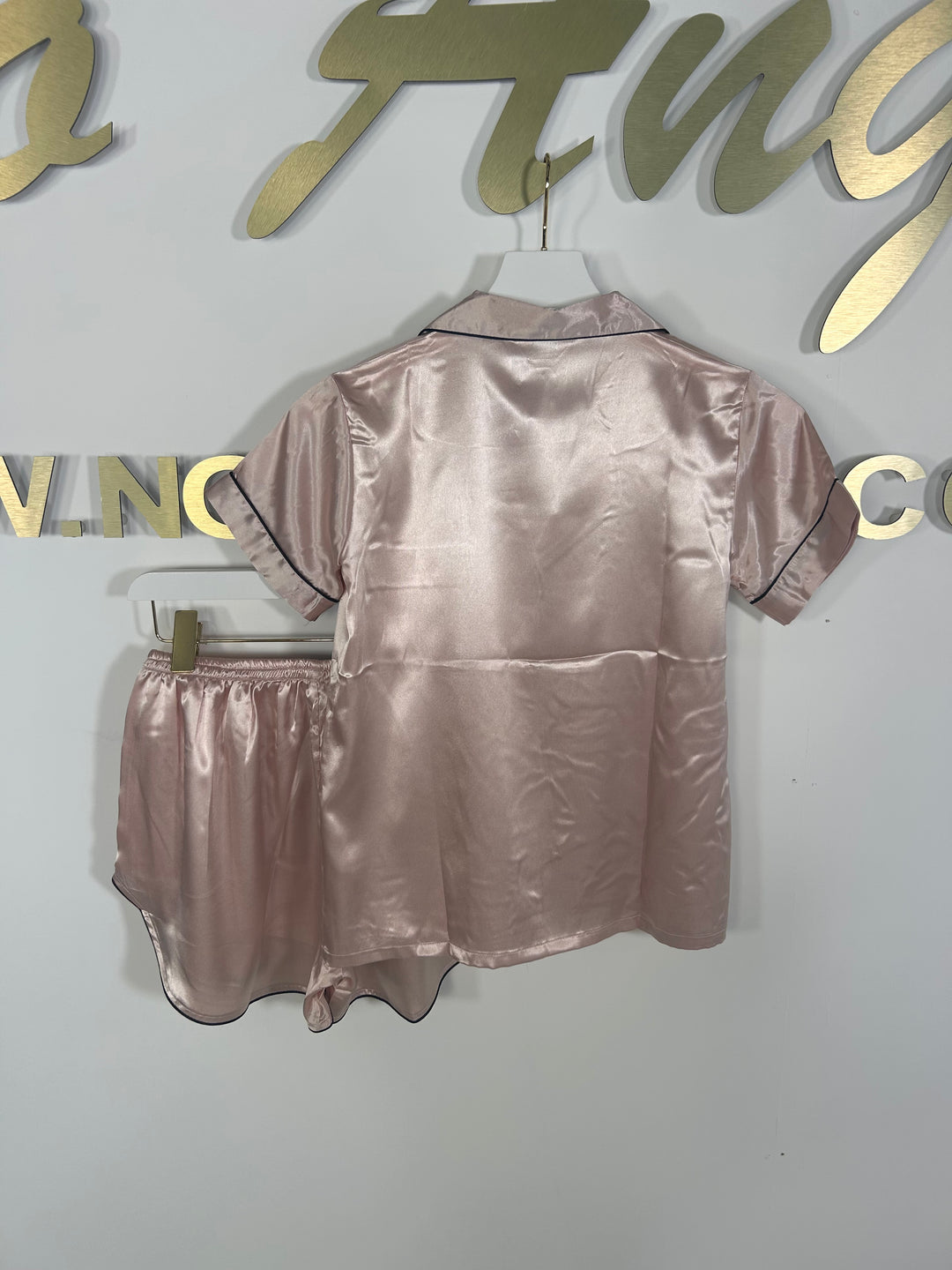 Satin Short Sleeve Pajama Set (3 Colours)