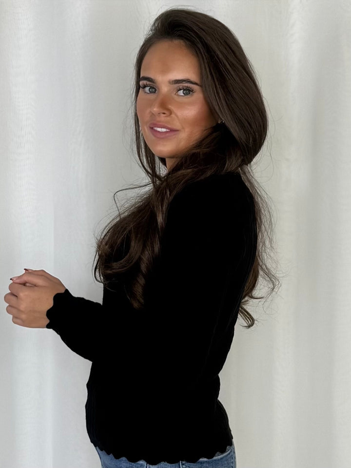 Fine Cable Knit Scallop Hem Jumper (7 Colours)