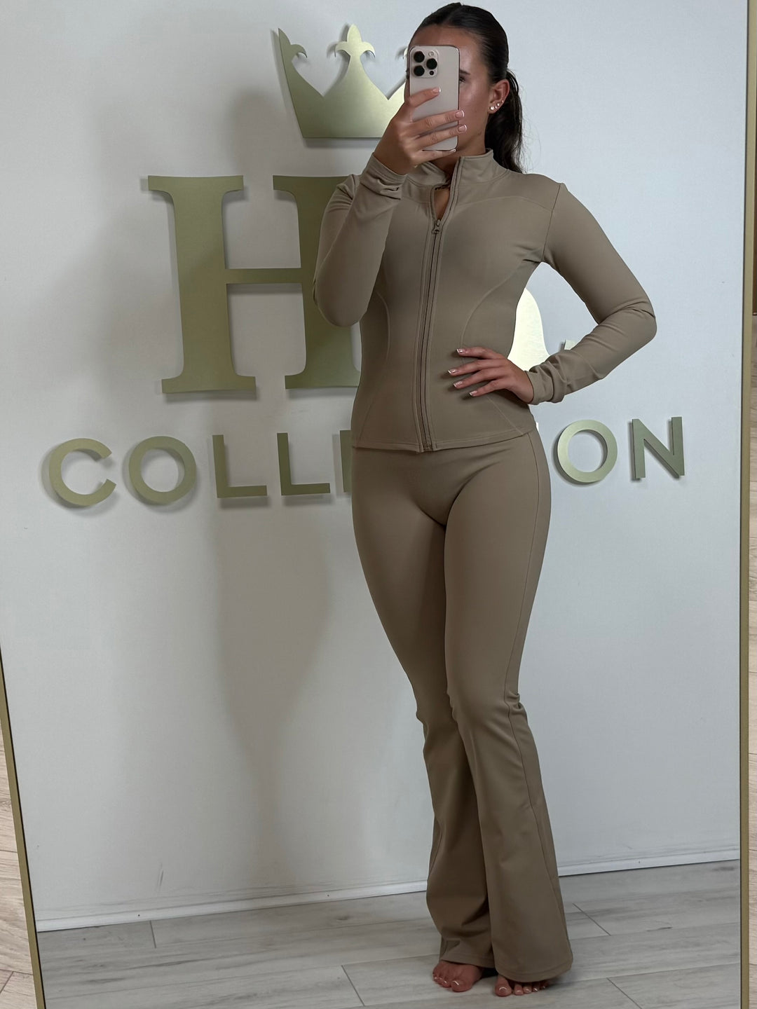 Sculpt Zip Up Top & Flared Trouser Set Co-ord (4 Colours)