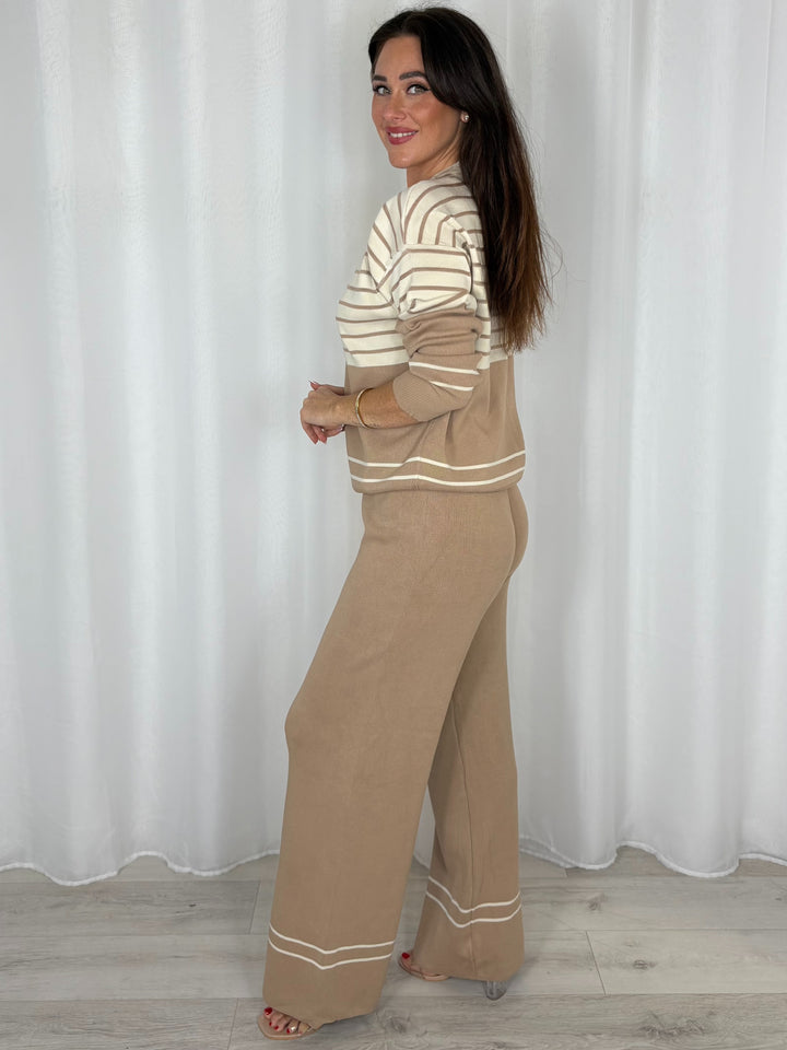 Round Neck Striped Jumper And Trouser Co-Ord (5 Colours)