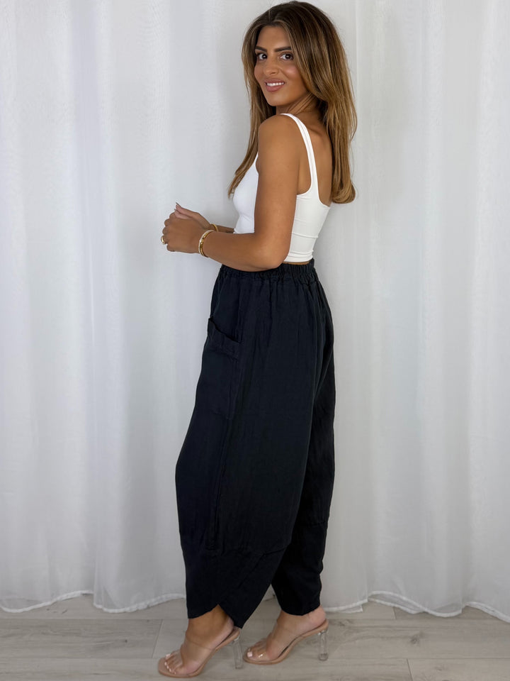 Pocket Detail Linen Trousers (4 Colours)