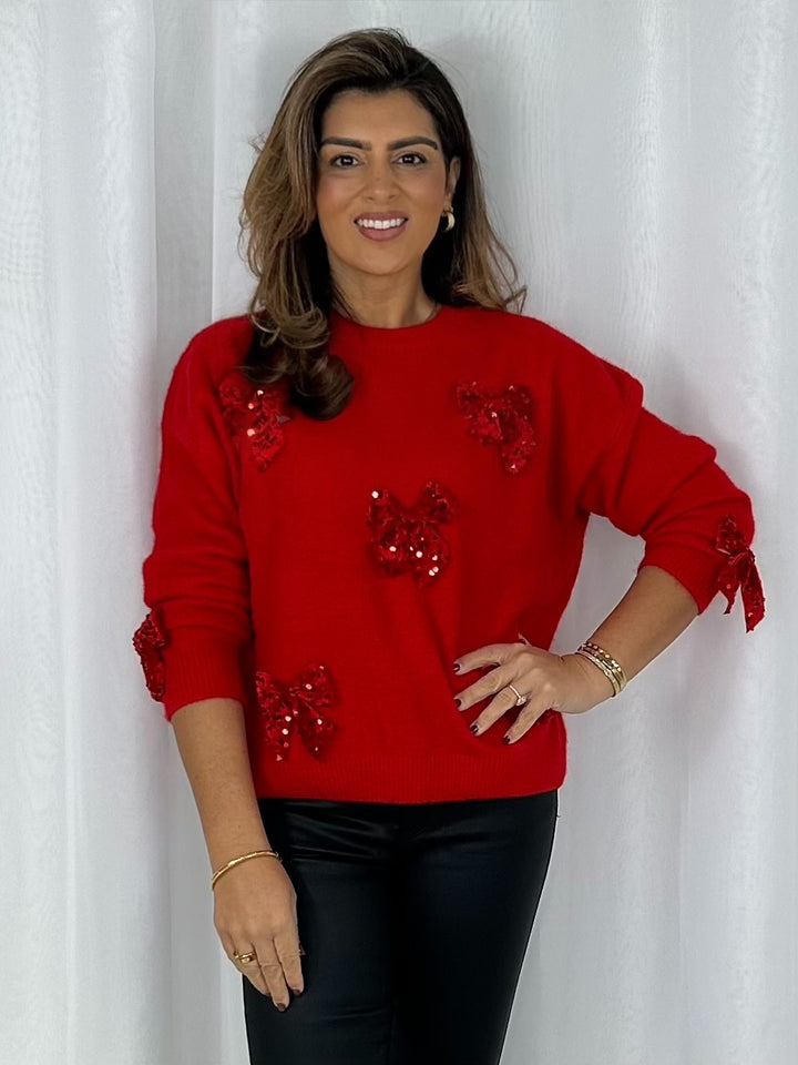 Sequin Mini Bow Jumper (3 Colours)