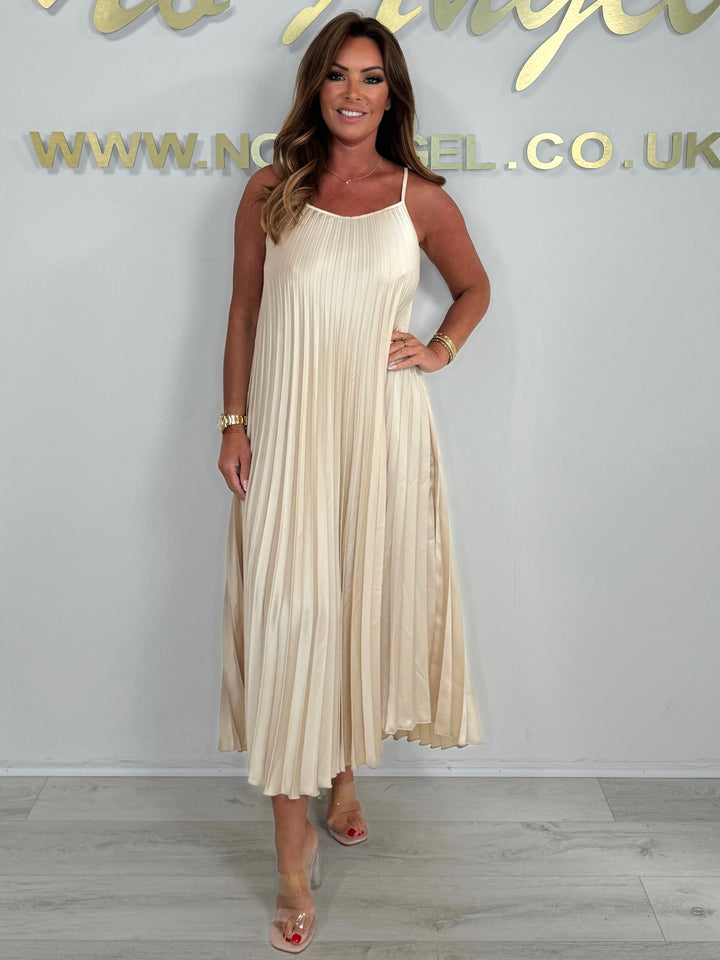 Spaghetti Strap Pleated Maxi Dress (4 Colours)