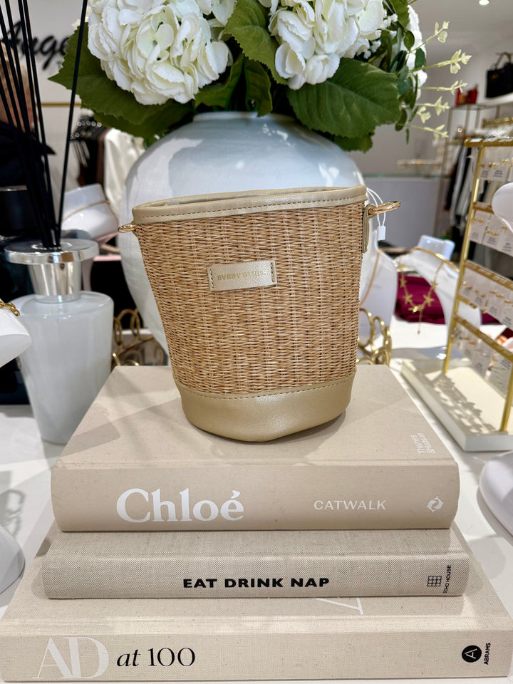 Straw Bucket Drawstring Bag (3 Colours)