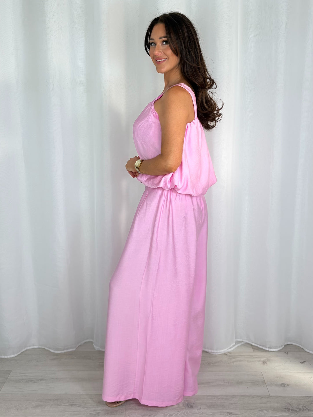 Balloon Style Thick Strap Top And Pleated Trouser Co-Ord (10 Colours)