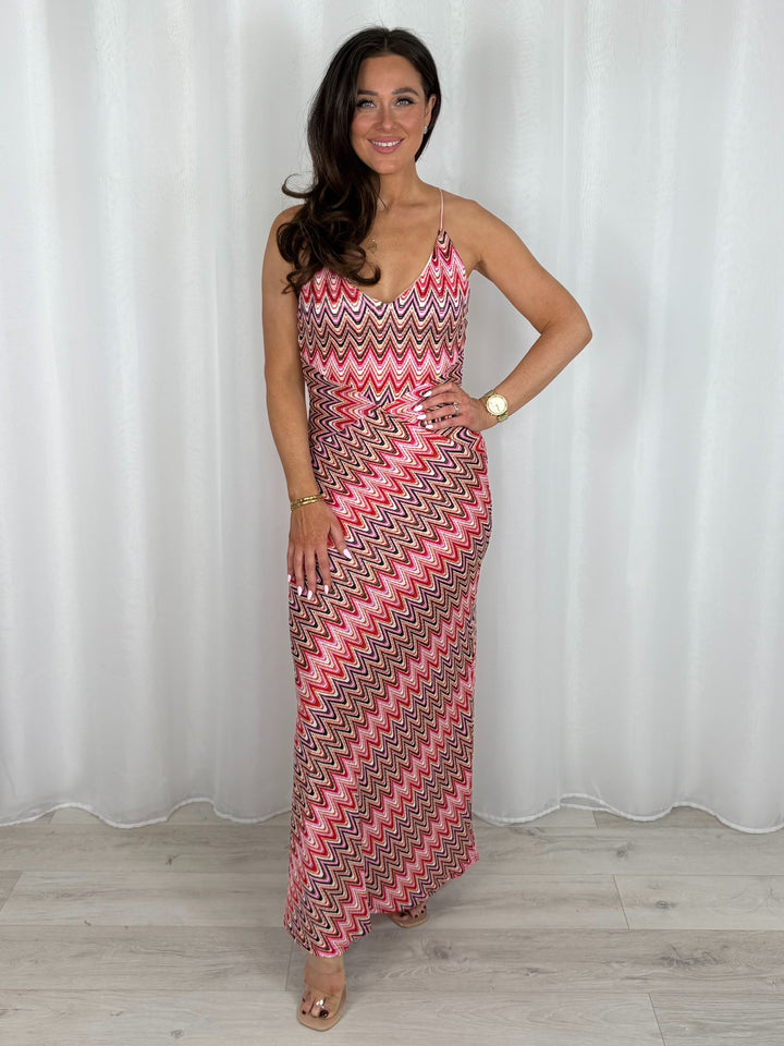 Zigzag Crossover Spaghetti Strap Dress (3 Colours)