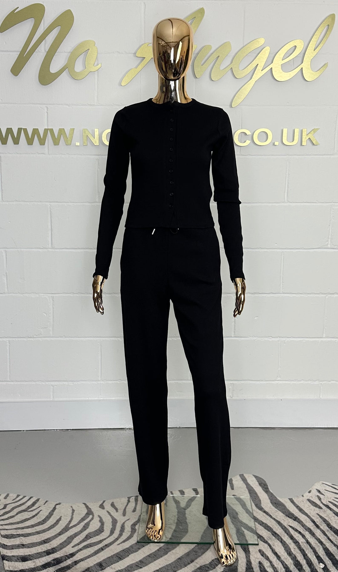 Ribbed Button Up Top & Drawstring Wide Leg Trouser Co-Ord (2 Colours)
