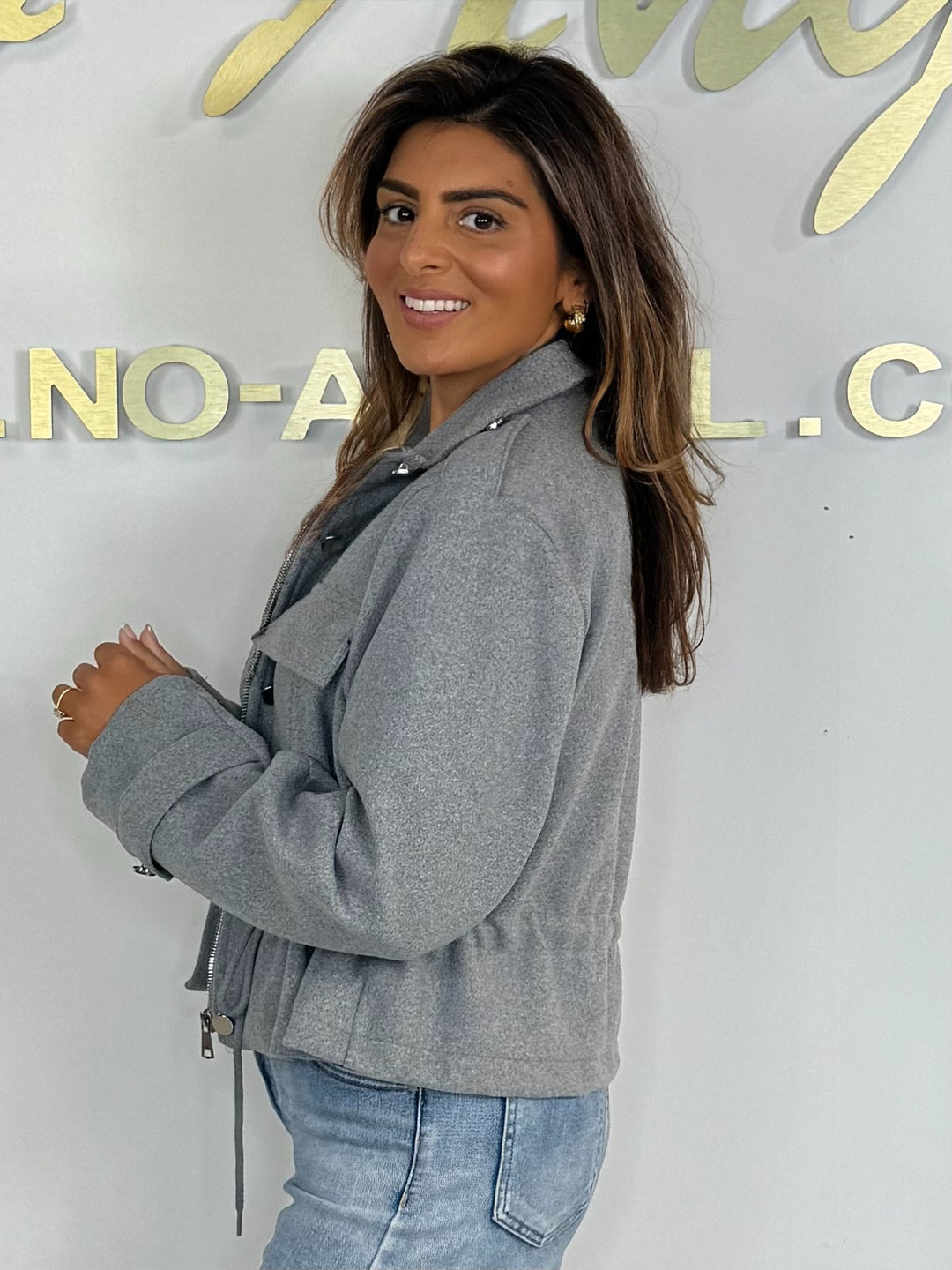 Military Drawstring Zip Up Bomber Jacket (5 Colours)