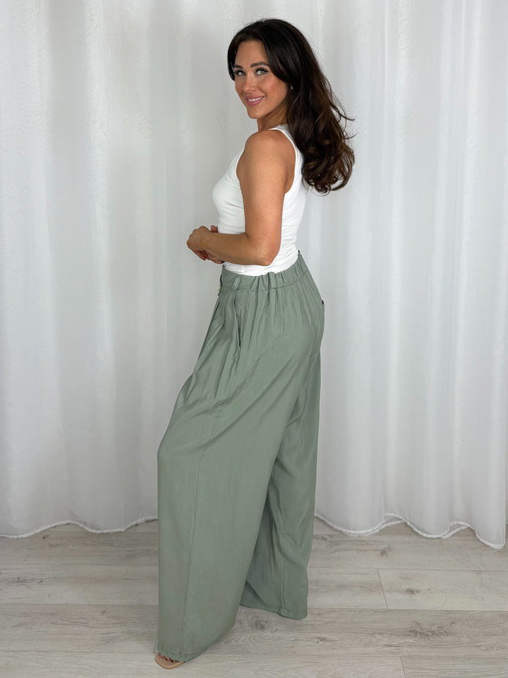Wide Leg Wrap Trouser (4 Colours)