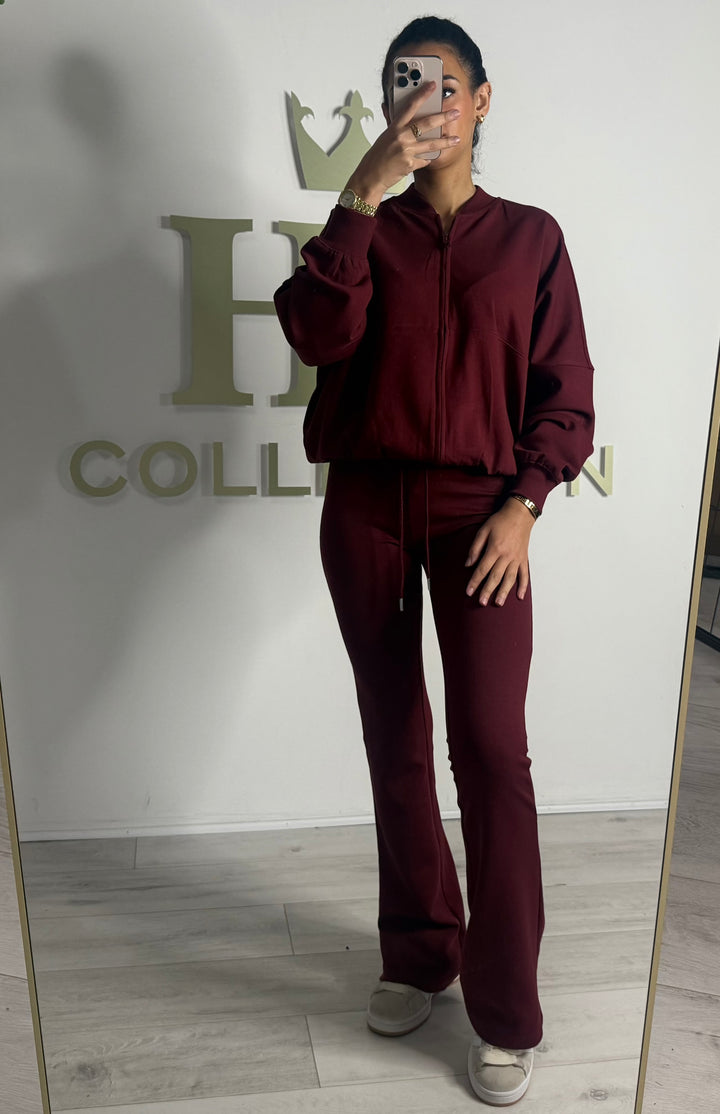 Bomber Jacket Flared Leg Tracksuit (3 Colours)