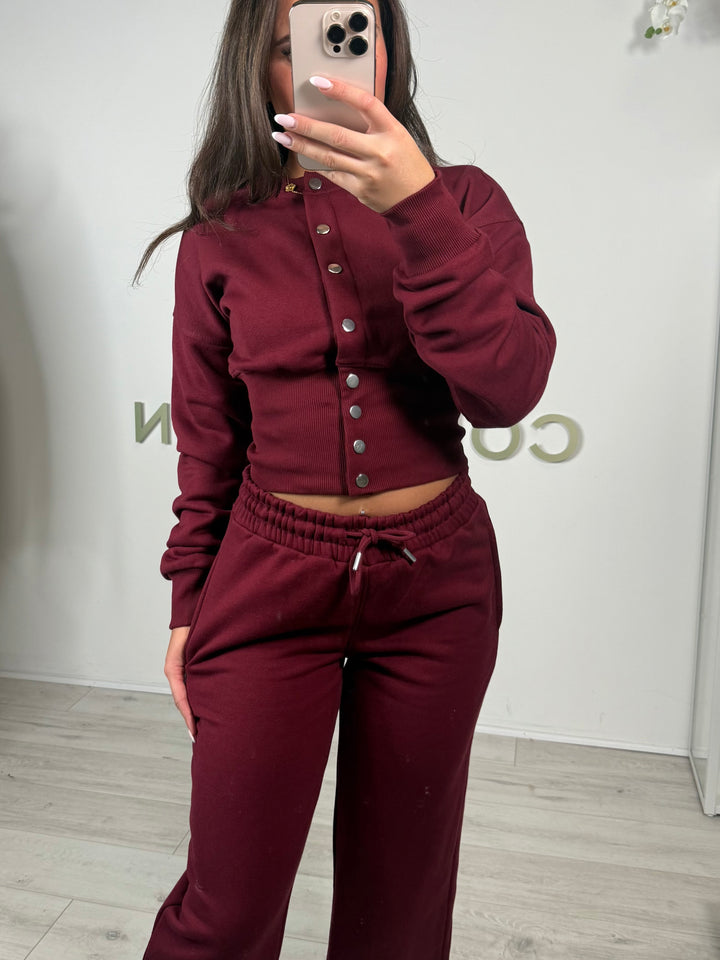 Button Up Cinched Waist Jumper & Straight Leg Trouser Co-ord (5 Colours)