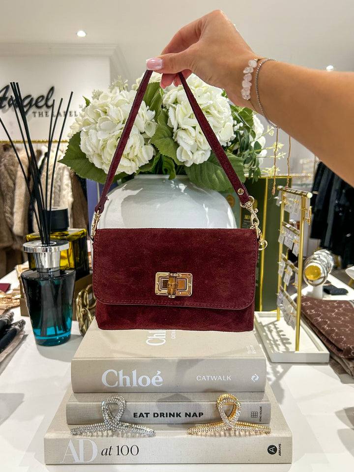 Genuine Leather Gold Hardware Wooden Buckle Mini Bag (10 Colours)