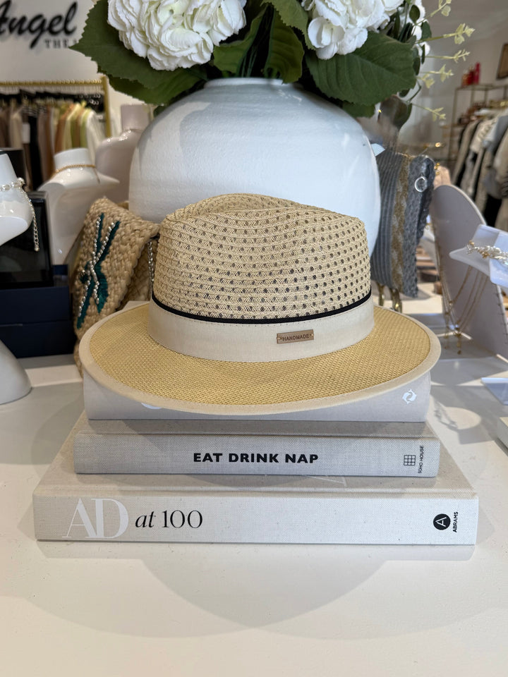 Contrast Strap Woven Hat (2 Colours)
