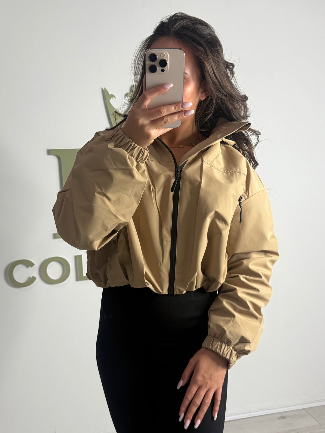 Cropped Drawstring Zip Up Pocket Hooded Jacket (3 Colours)