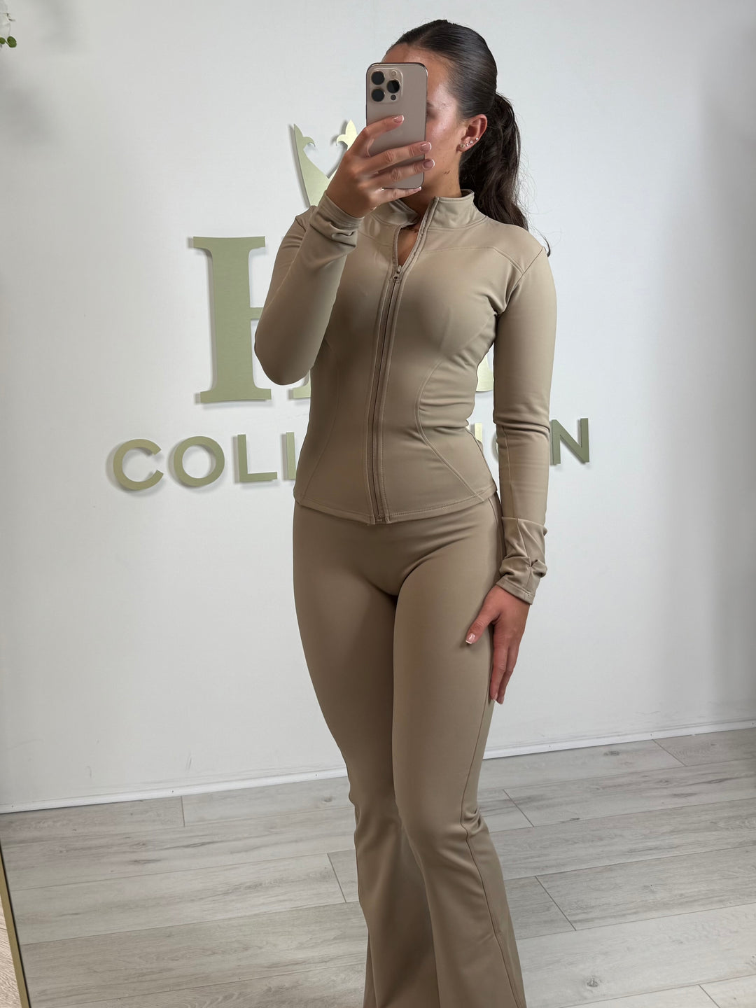 Sculpt Zip Up Top & Flared Trouser Set Co-ord (4 Colours)