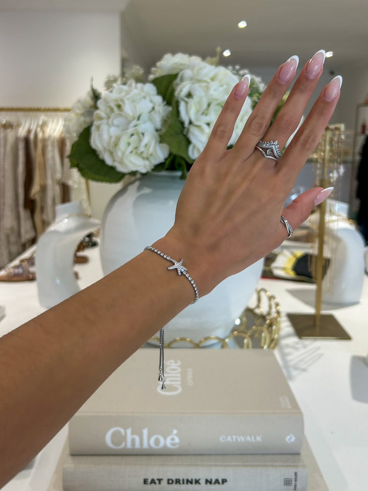 Starfish Diamante Adjustable Bracelet (2 Colours)