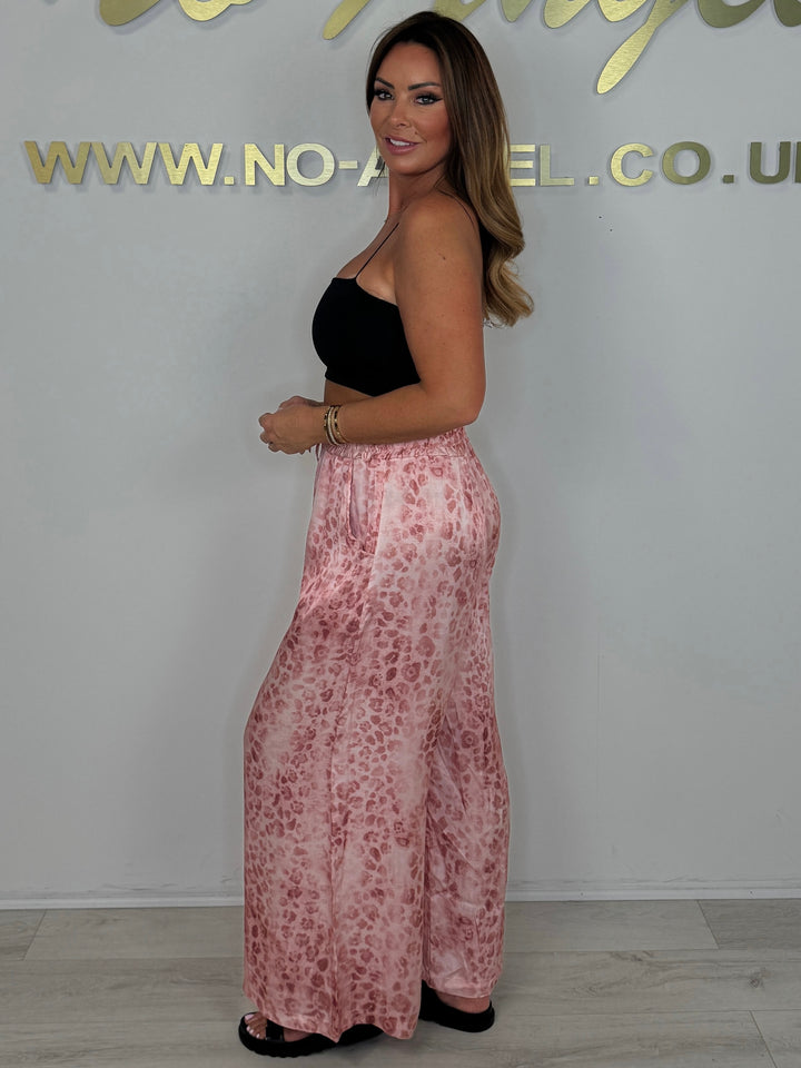 Leopard Print Satin Trousers (3 Colours)