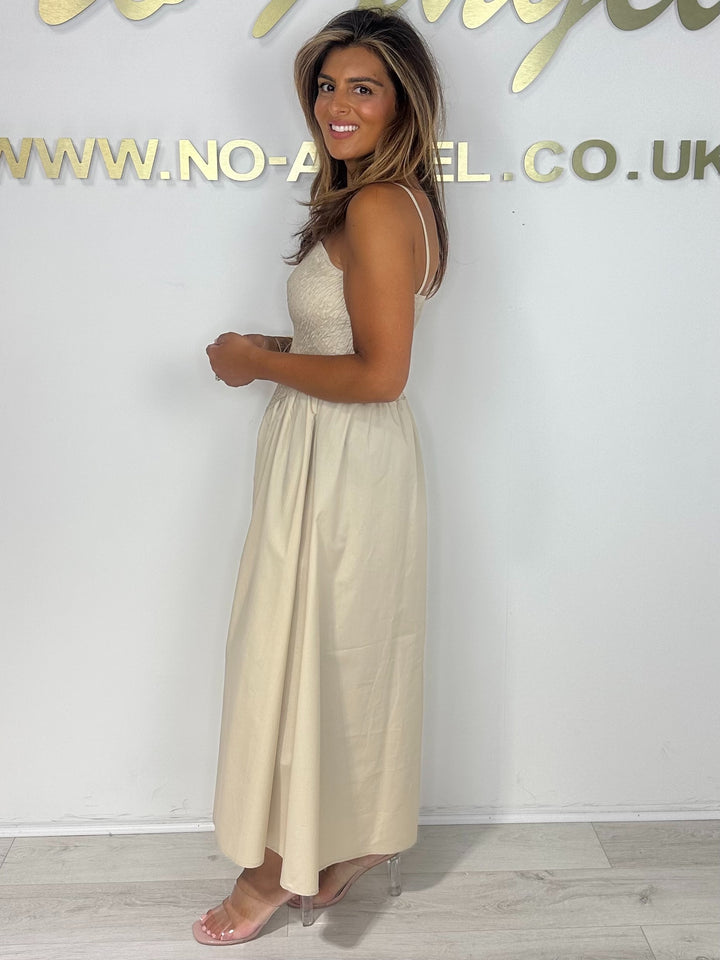 Elasticated Top Puff Skirt Maxi Dress (5 Colours)