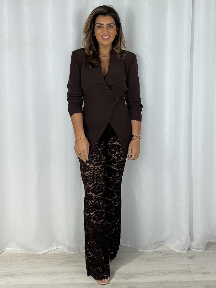 Lace Flared Trousers With Under Shorts (2 Colours)